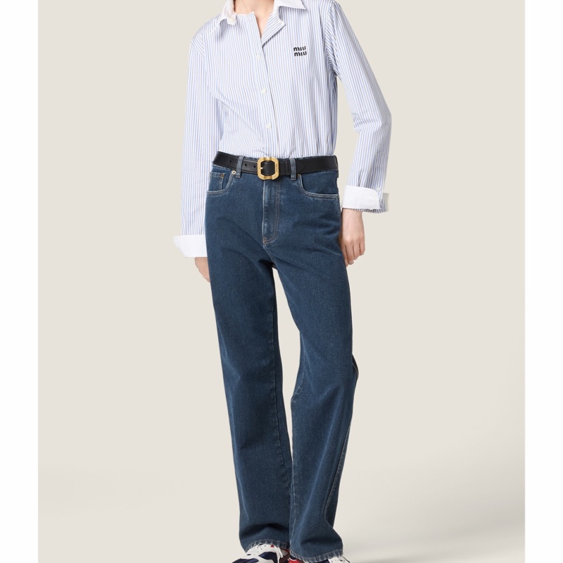 Miu Miu 女士 條紋府綢襯衫IT-38 IT-40 IT-42 IT-44碼-3