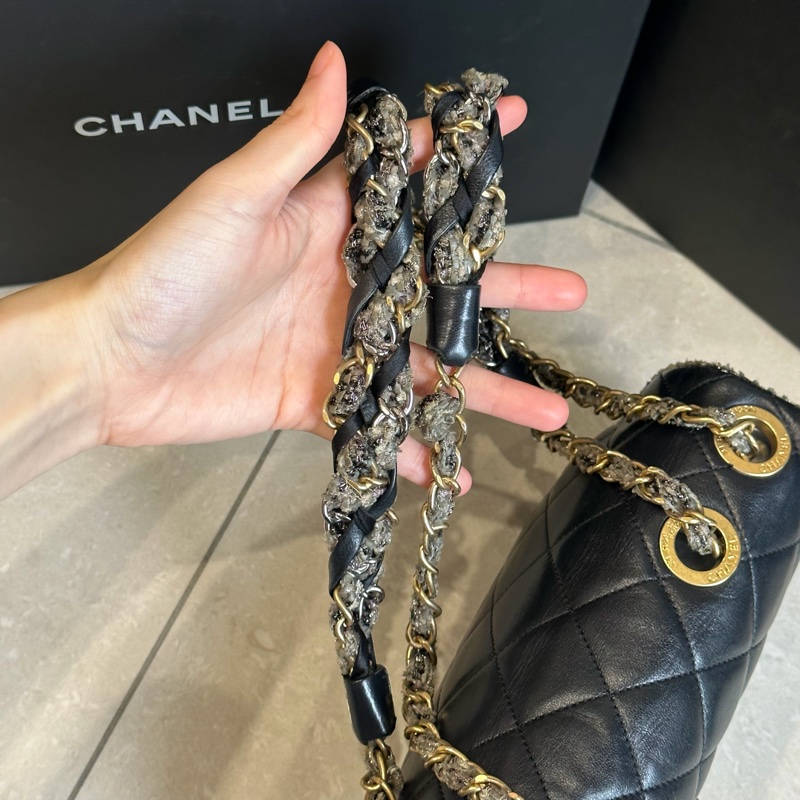 稀有款❤️ 香奈兒 #黑金 #滾邊 #CF #法棍包-9