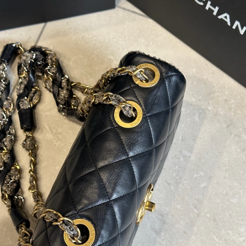 稀有款❤️ 香奈兒 #黑金 #滾邊 #CF #法棍包-10