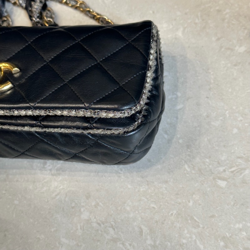 稀有款❤️ 香奈兒 #黑金 #滾邊 #CF #法棍包-13