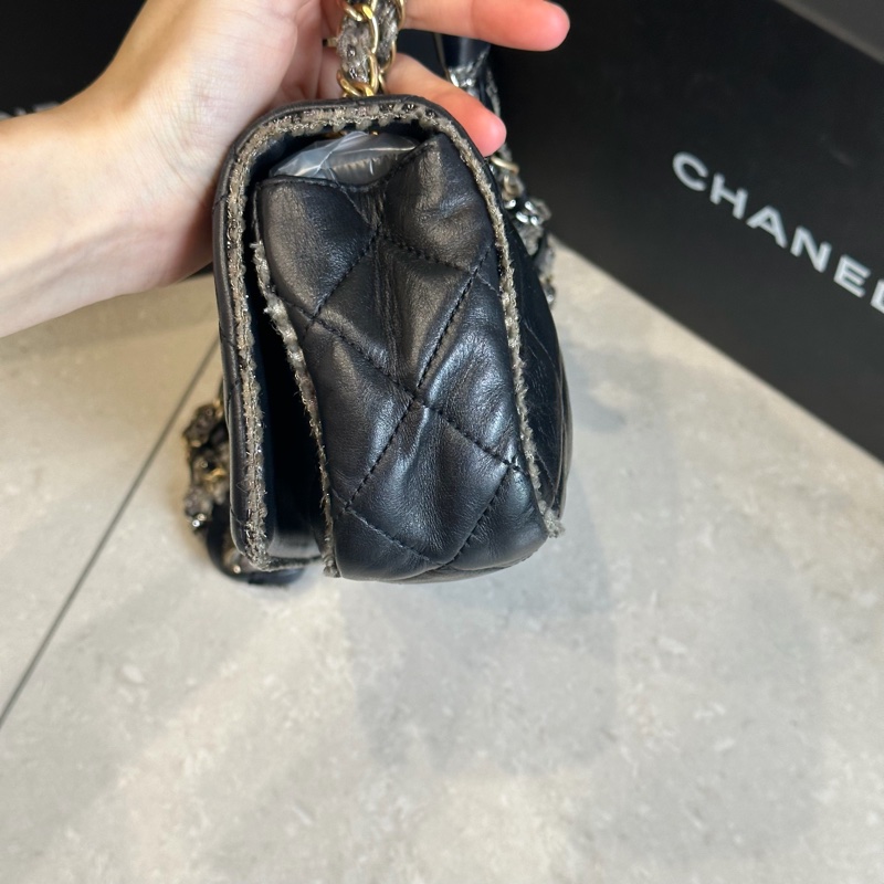 稀有款❤️ 香奈兒 #黑金 #滾邊 #CF #法棍包-14