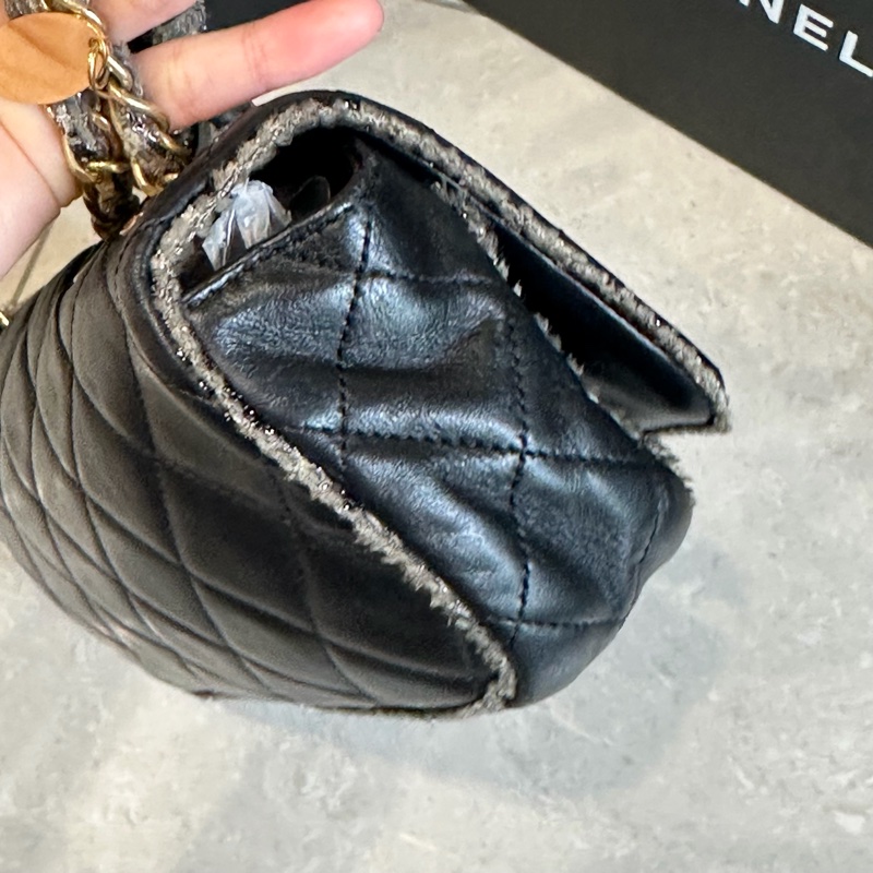 稀有款❤️ 香奈兒 #黑金 #滾邊 #CF #法棍包-16