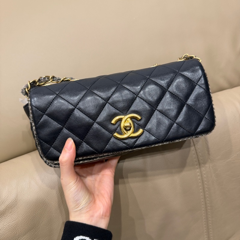 稀有款❤️ 香奈兒 #黑金 #滾邊 #CF #法棍包-22