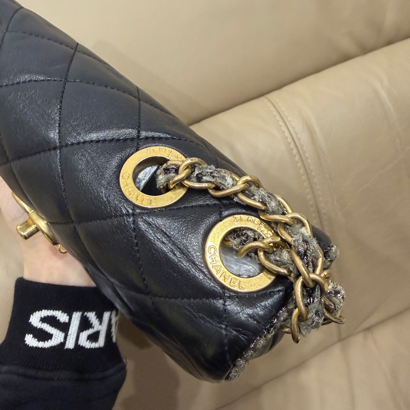 稀有款❤️ 香奈兒 #黑金 #滾邊 #CF #法棍包-26