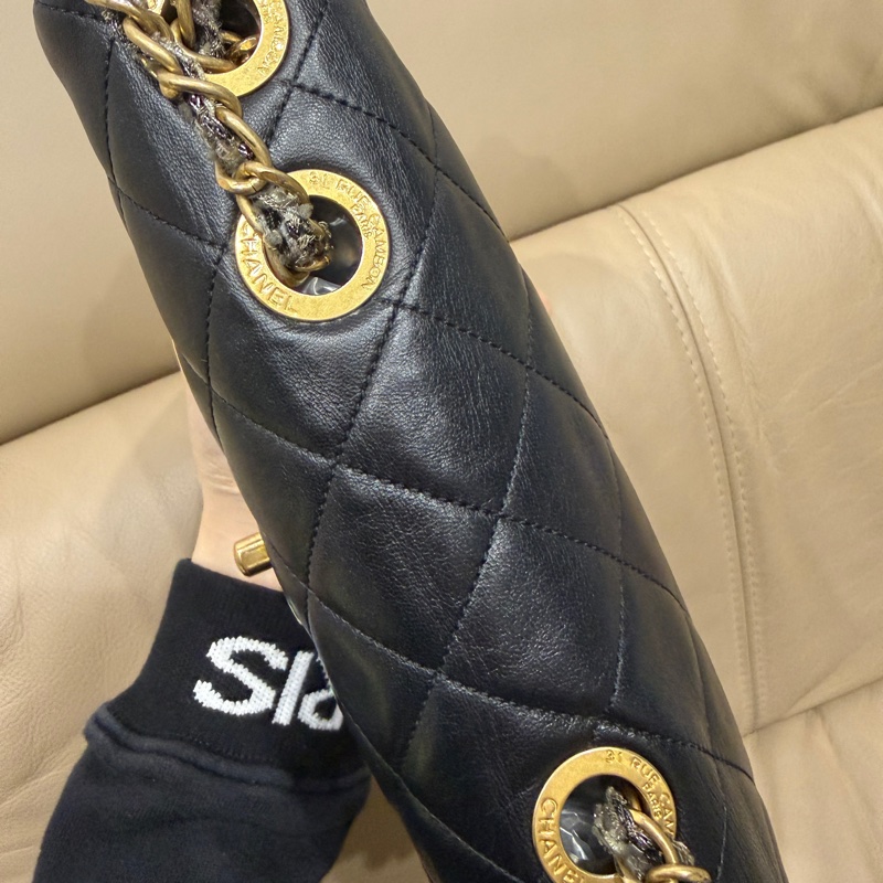 稀有款❤️ 香奈兒 #黑金 #滾邊 #CF #法棍包-27