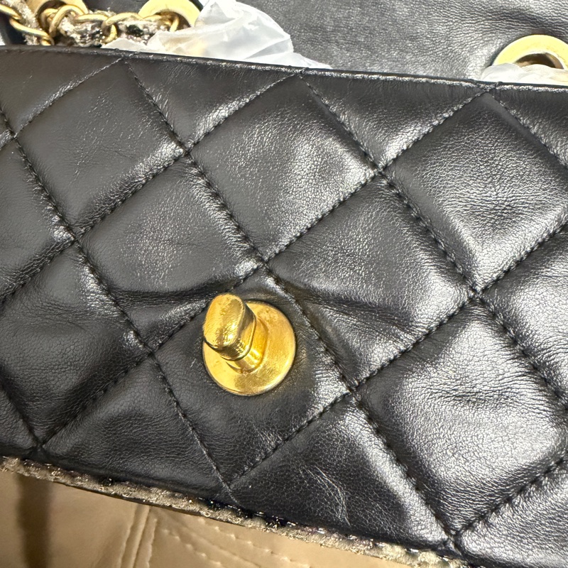 稀有款❤️ 香奈兒 #黑金 #滾邊 #CF #法棍包-40