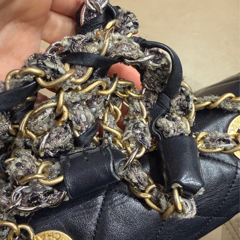 稀有款❤️ 香奈兒 #黑金 #滾邊 #CF #法棍包-73