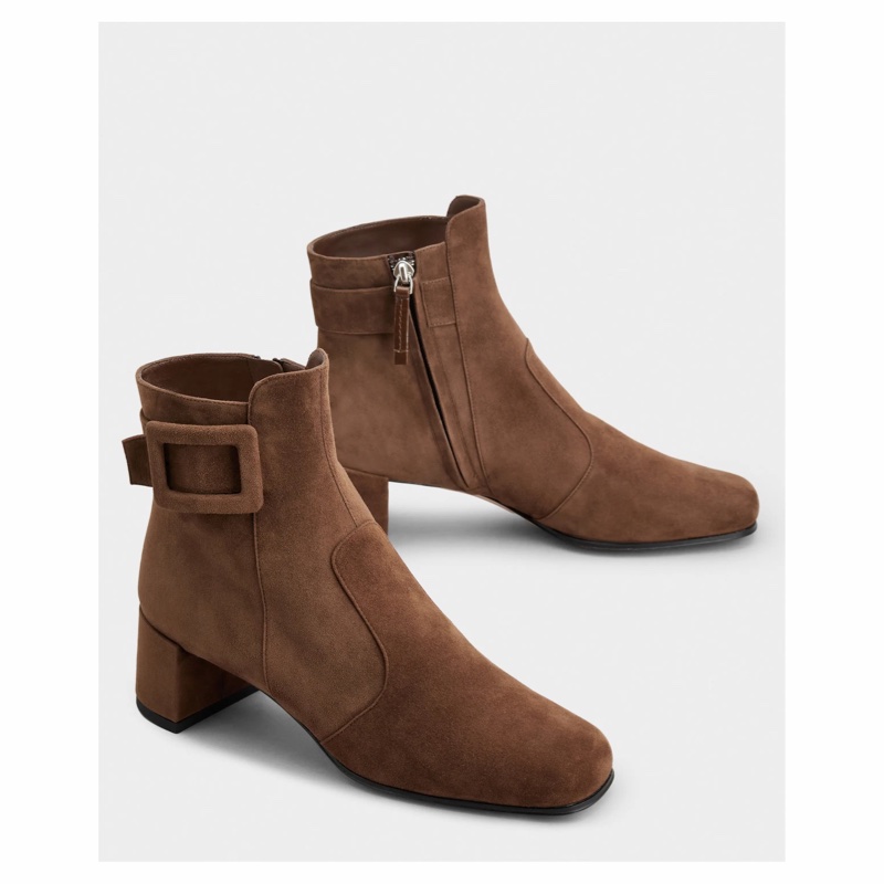 Roger Vivier 女士 Très Vivier拉鍊設計短筒靴34 35 36 36.5 37 37.5 38 38.5 39 39.5 40 40.5 41 42碼跟高: 4.5cm-1