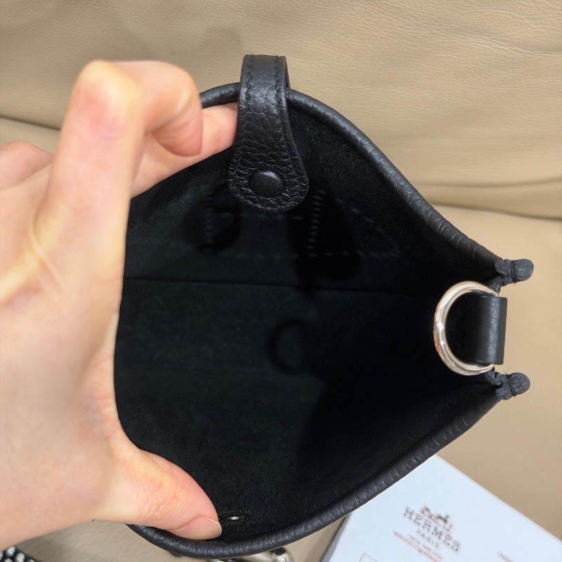 全新帶膜全配k刻25年購入❤️ 愛馬仕 #黑銀 #mini #evelyne #熊貓🐼-9