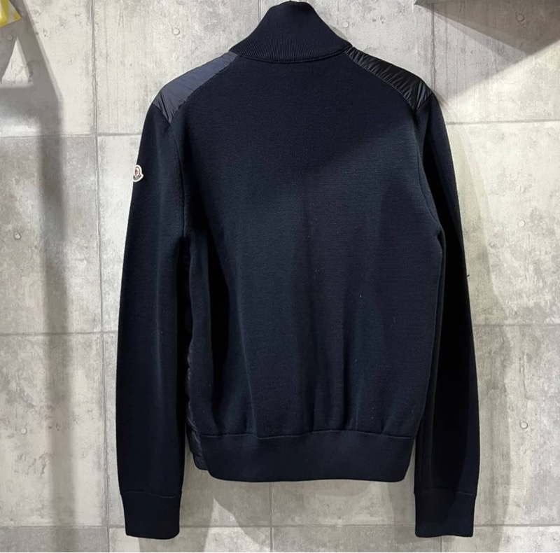 Moncler 深藍羊毛拼接羽絨針織外套 價格可議-12