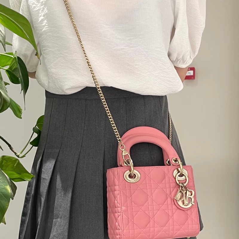 99新超美❤️ Dior #lady #乾燥玫瑰粉 #戴妃包 #三格-2