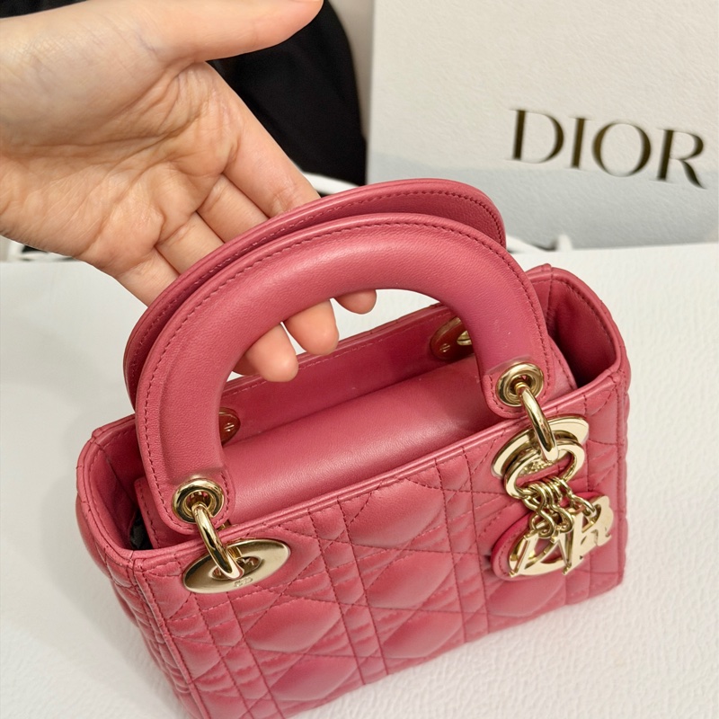 99新超美❤️ Dior #lady #乾燥玫瑰粉 #戴妃包 #三格-6