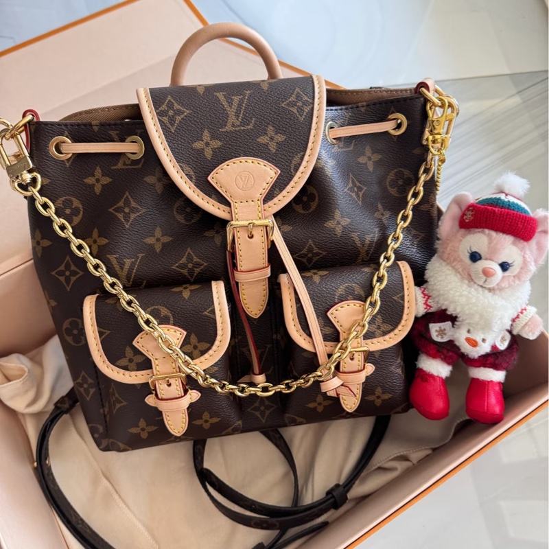 大全配🈶購證❤️ lv #新款 老花 #雙肩包 #後背包 #鏈條款-1