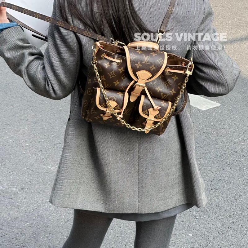 大全配🈶購證❤️ lv #新款 老花 #雙肩包 #後背包 #鏈條款-3