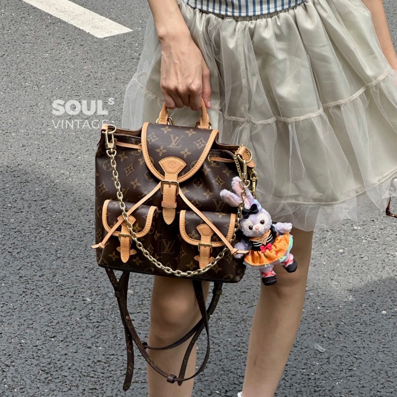 大全配🈶購證❤️ lv #新款 老花 #雙肩包 #後背包 #鏈條款-4