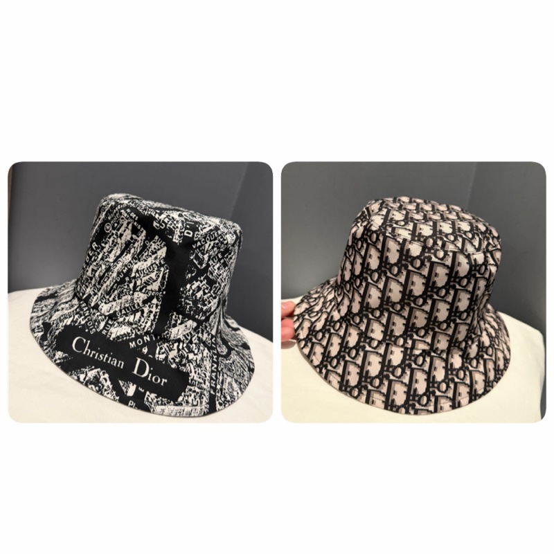 Dior 老花 巴黎地圖 雙面 漁夫帽 57號-0