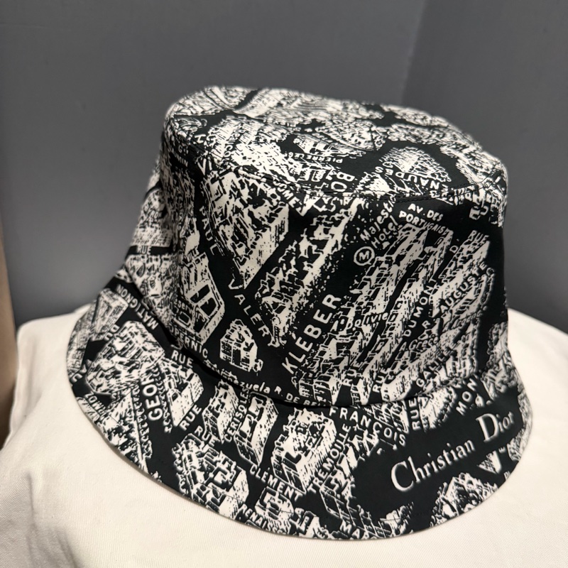 Dior 老花 巴黎地圖 雙面 漁夫帽 57號-7