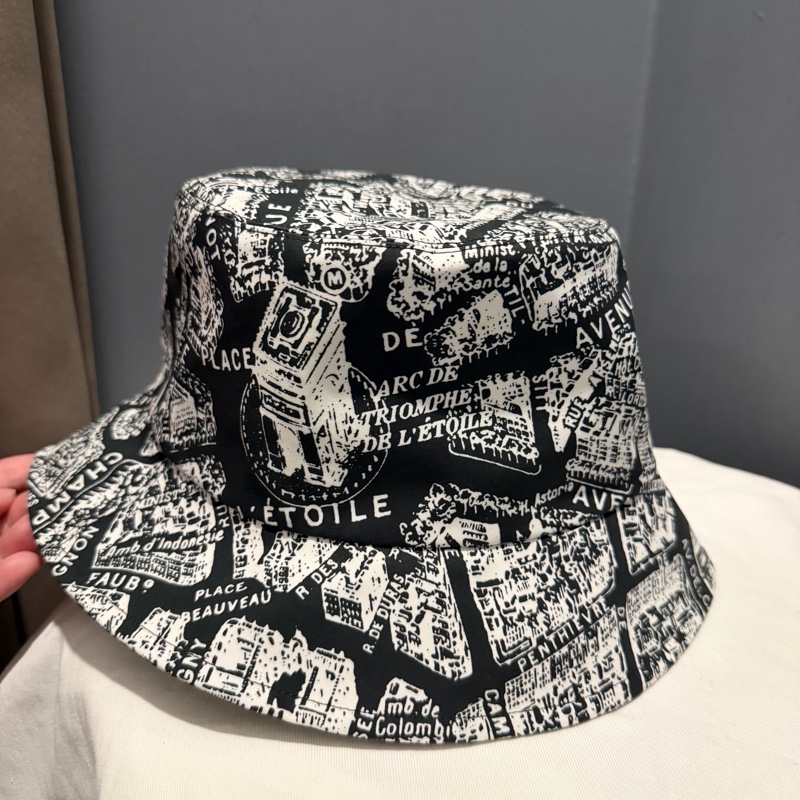 Dior 老花 巴黎地圖 雙面 漁夫帽 57號-10