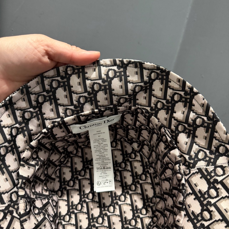 Dior 老花 巴黎地圖 雙面 漁夫帽 57號-12