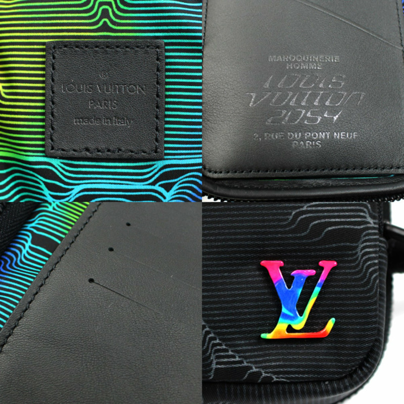 路易威登 Louis Vuitton 3D Monogram 雙手機袋單肩包 黑色 M80141 男士-4