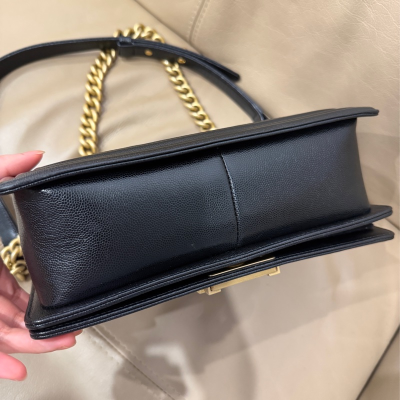 全新閒置全配❤️ #香奈兒 #黑金 #荔枝皮 #boy25 #中號-7