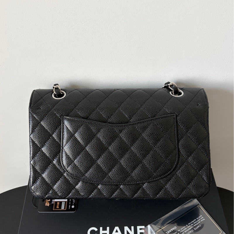 全新全配❤️ #香奈兒 #黑銀 #cf25 #荔枝皮 #中號 雙蓋雙鏈-5