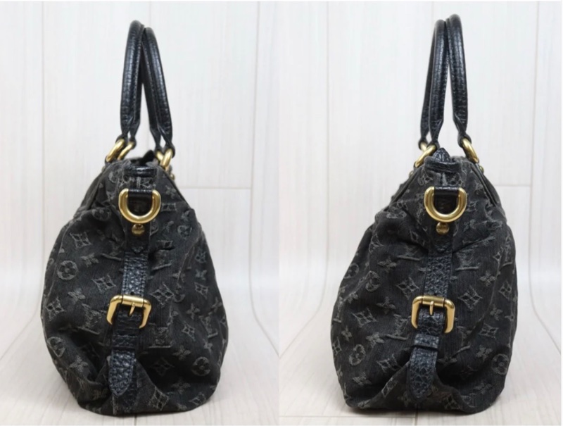 「JL精品代購」9新 LV 黑丹寧 手提 /肩背包-4