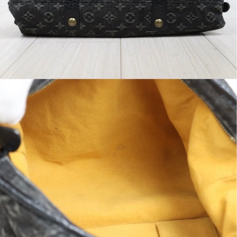 「JL精品代購」9新 LV 黑丹寧 手提 /肩背包-15