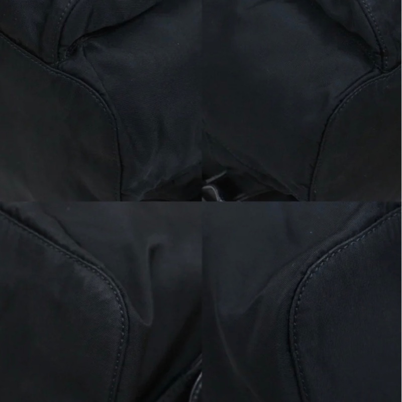 「JL精品代購」9新 Prada 黑銀 後背包-8