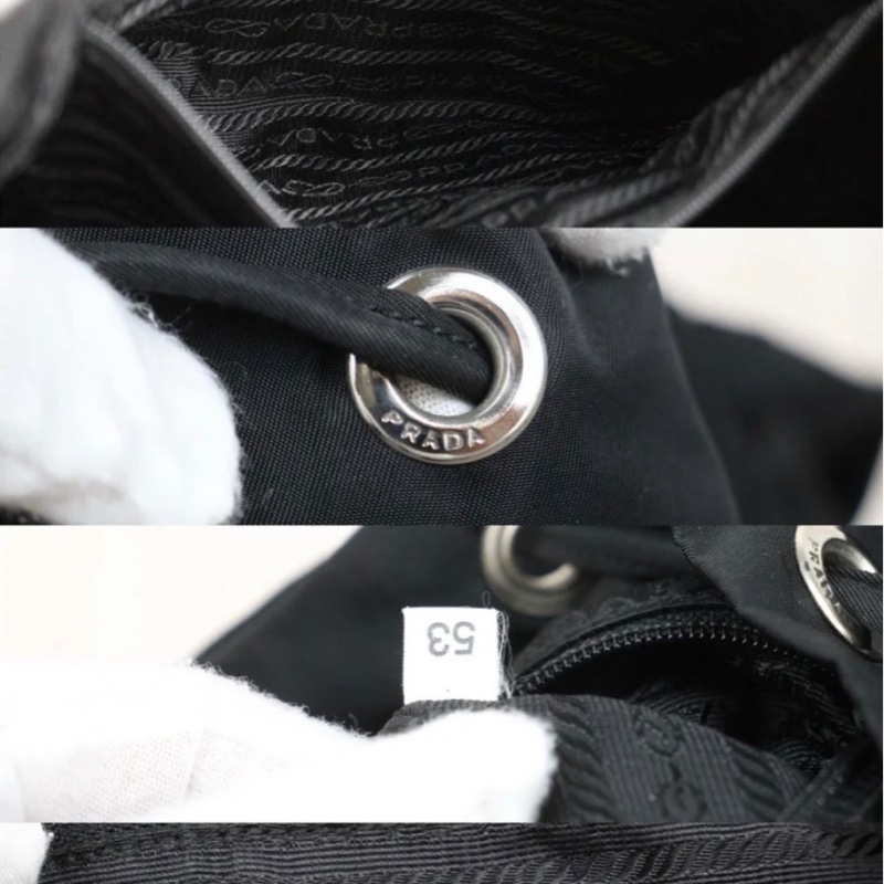 「JL精品代購」9新 Prada 黑銀 後背包-10