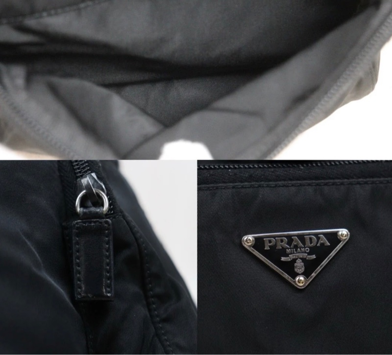 「JL精品代購」9新 Prada 黑銀 後背包-11