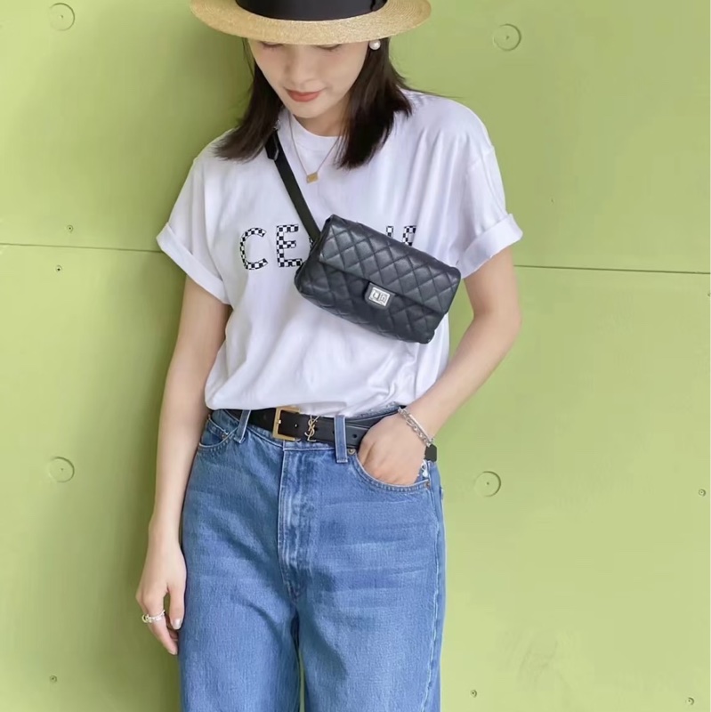 99新🌟 香奈兒 #黑銀 #2.55 #荔枝皮 #mini 腰包 斜背包-2