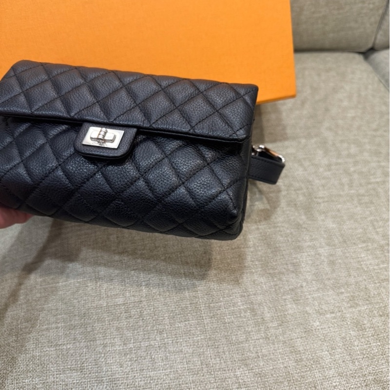 99新🌟 香奈兒 #黑銀 #2.55 #荔枝皮 #mini 腰包 斜背包-6