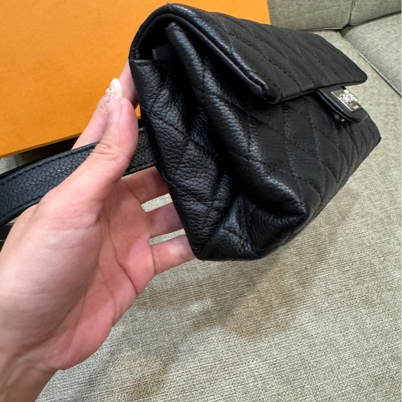 99新🌟 香奈兒 #黑銀 #2.55 #荔枝皮 #mini 腰包 斜背包-7