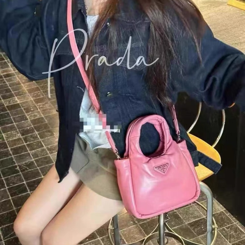 全新🈶購證🌟 prada #櫻花粉 #粉色 #泡芙 #菜籃子-2