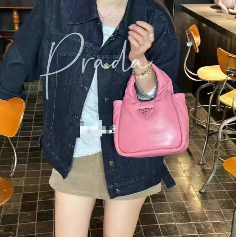全新🈶購證🌟 prada #櫻花粉 #粉色 #泡芙 #菜籃子-3