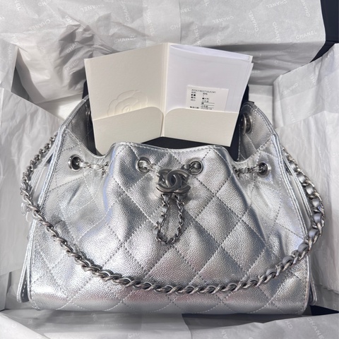 香奈兒 CHANEL 25 mini  全新台灣專櫃正品 季節限定 亮銀