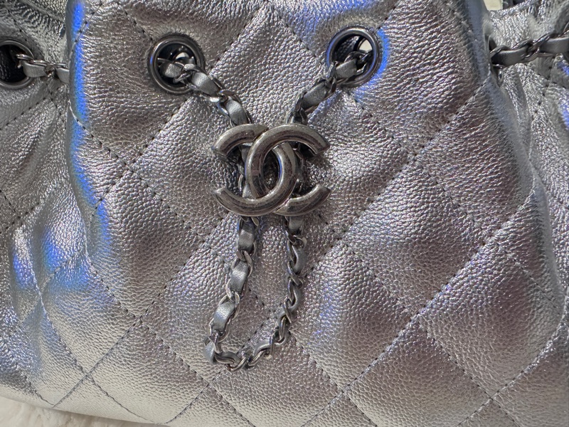 香奈兒 CHANEL 25 mini  全新台灣專櫃正品 季節限定 亮銀-1