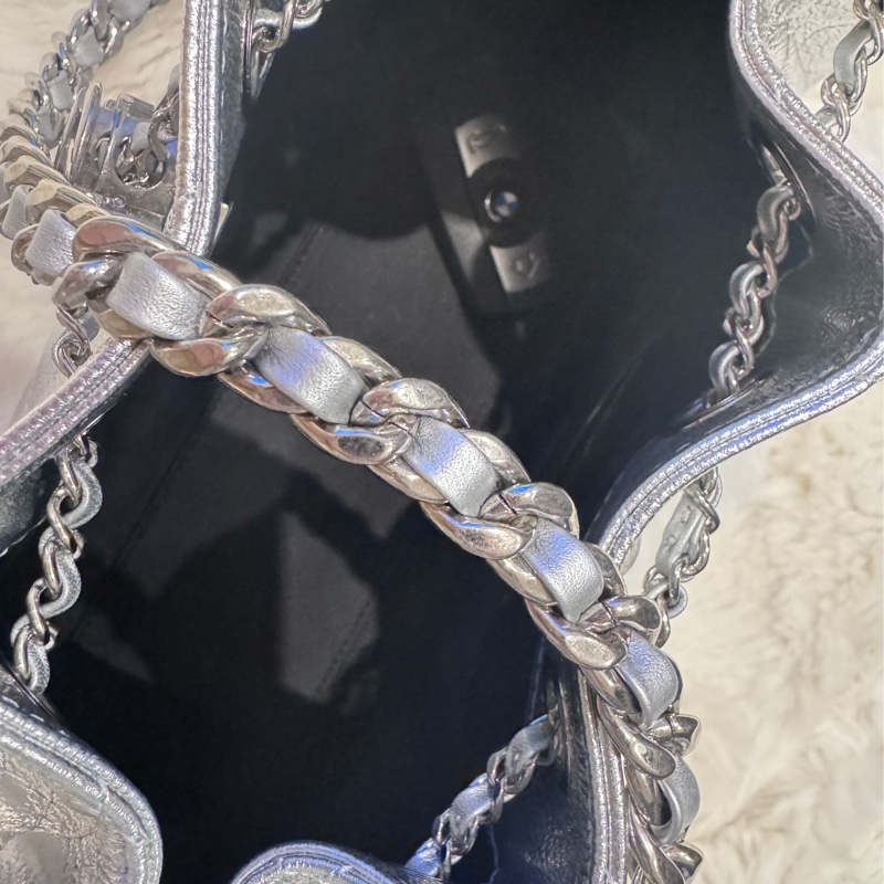 香奈兒 CHANEL 25 mini  全新台灣專櫃正品 季節限定 亮銀-4