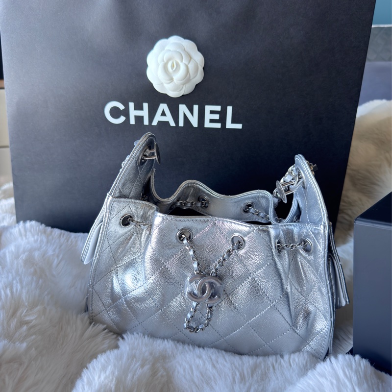 香奈兒 CHANEL 25 mini  全新台灣專櫃正品 季節限定 亮銀-6