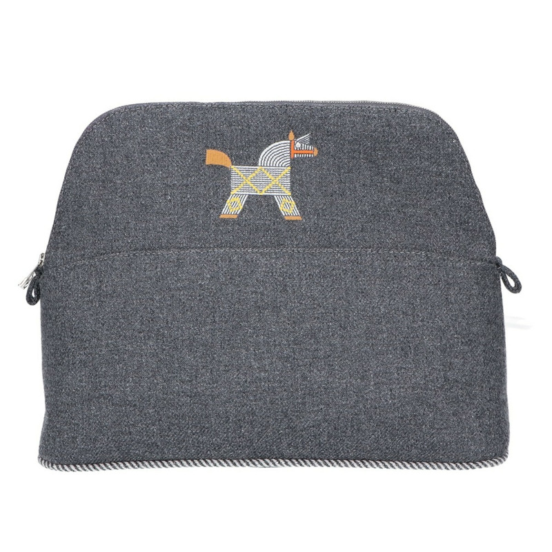 HERMES H103834M 03 Animaux Natte Bolide 小包 GRIS GALET 女士-0