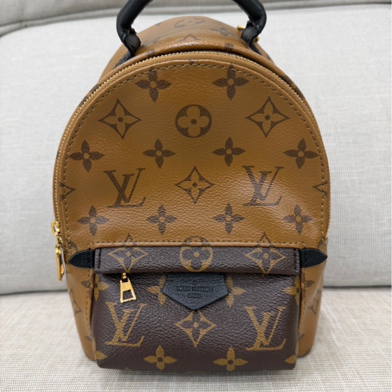 LV M44872 拼色mini小書包 後背包 焦糖色限量款-7