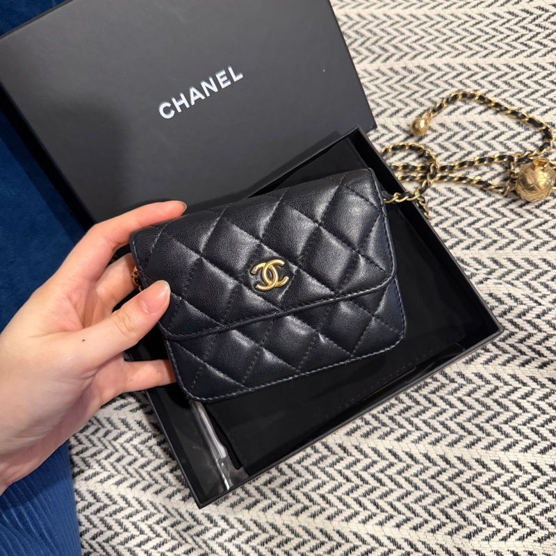 大全配🈶購證❤️ 香奈兒 #woc #mini #黑金 #金球-5