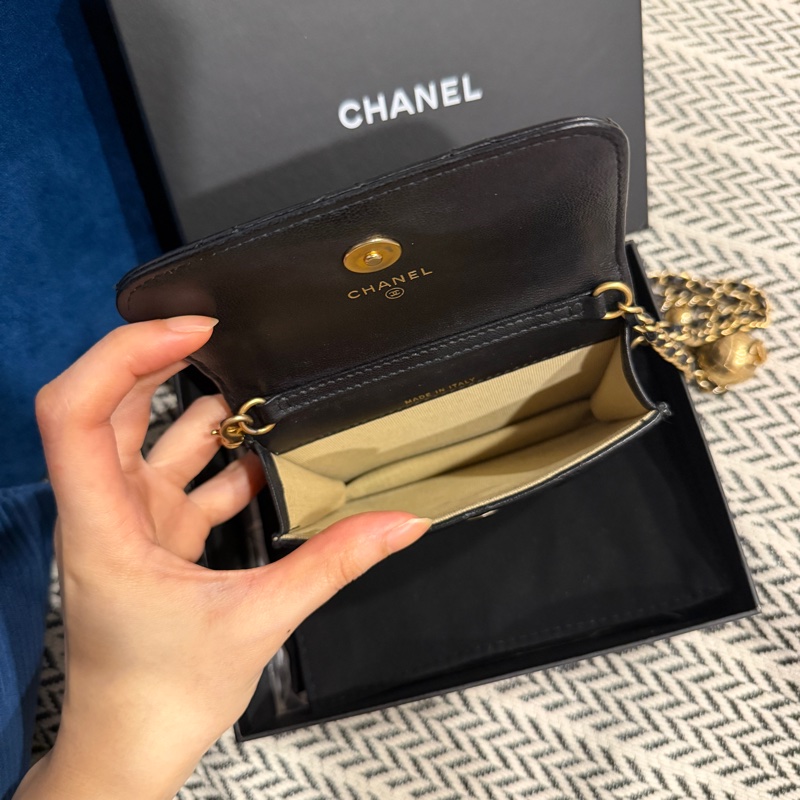大全配🈶購證❤️ 香奈兒 #woc #mini #黑金 #金球-14