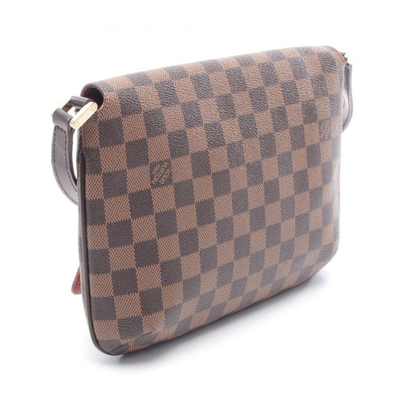 路易威登 Musette Tango 長肩背包/手提包，塗層帆布和皮革材質，飾以 Damier 棋盤格紋，棕色，N51301-1