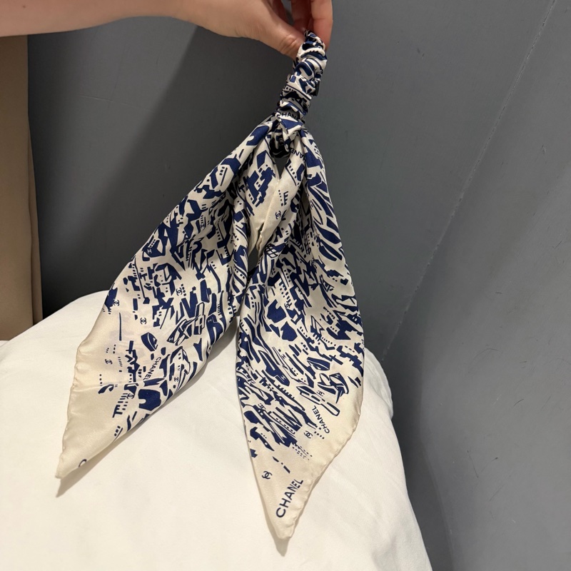 Chanel 香奈兒 3ways 絲巾髮圈 髮束 髮帶 髮飾-3