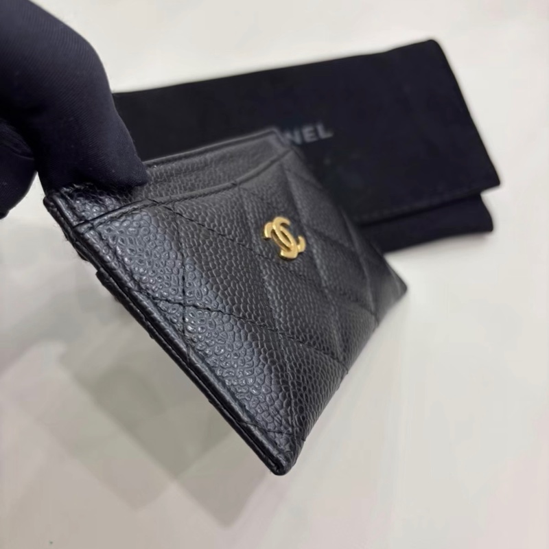全新全配❤️ #香奈兒 #黑金 #荔枝皮 #卡夾 #卡包-5