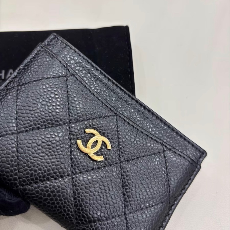 全新全配❤️ #香奈兒 #黑金 #荔枝皮 #卡夾 #卡包-6