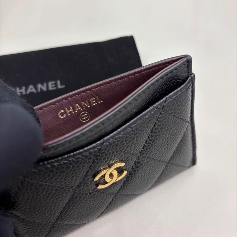 全新全配❤️ #香奈兒 #黑金 #荔枝皮 #卡夾 #卡包-9