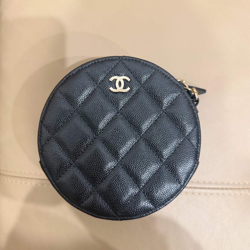 全新全配❤️ 香奈兒 #黑金 #荔枝皮 #圓餅包 #小圓餅-4